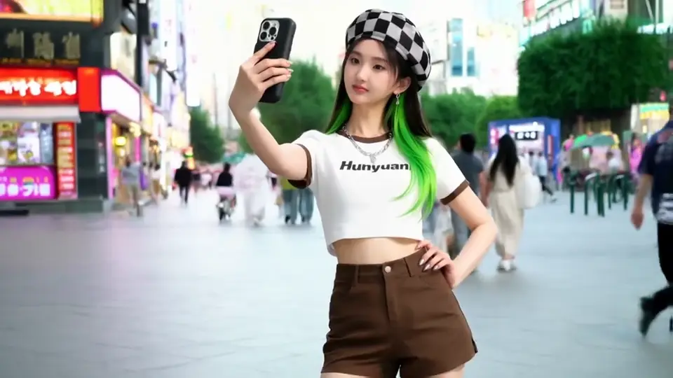 A city-street selfie