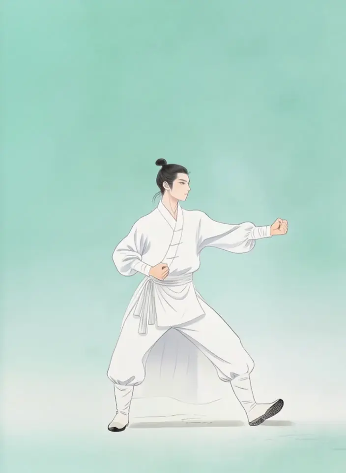 Martial arts in an ink illustration