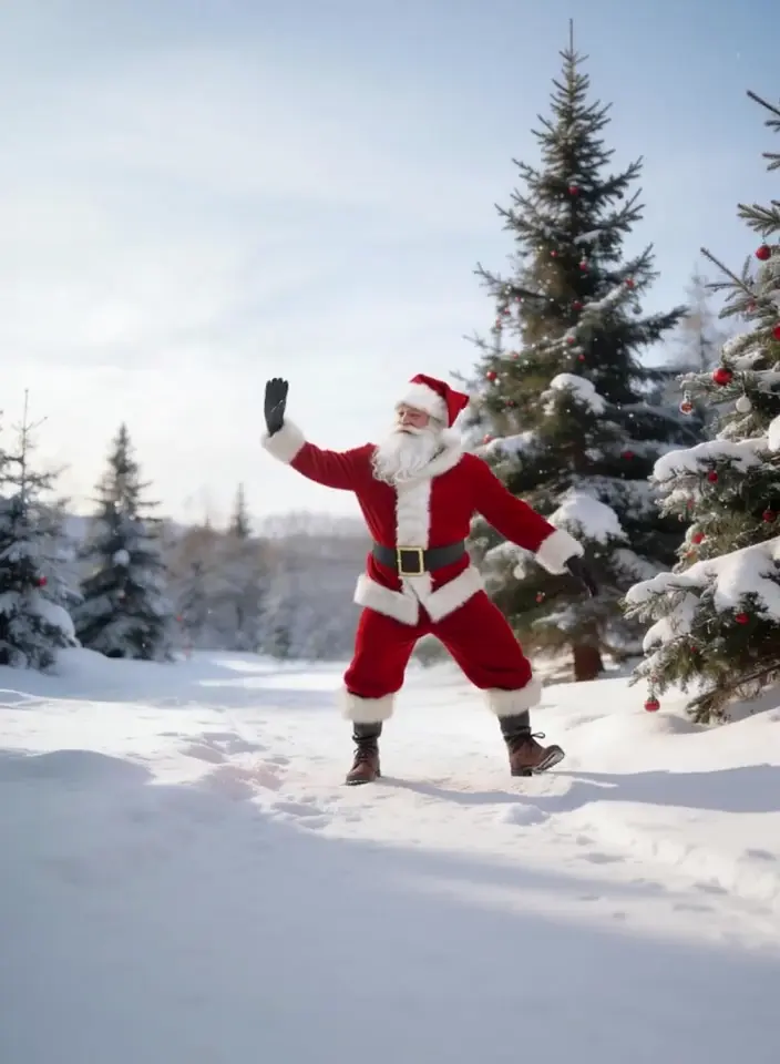 Santa’s snowy dance