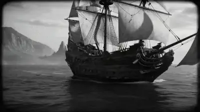 航海シーンをサイレント映画風に変更