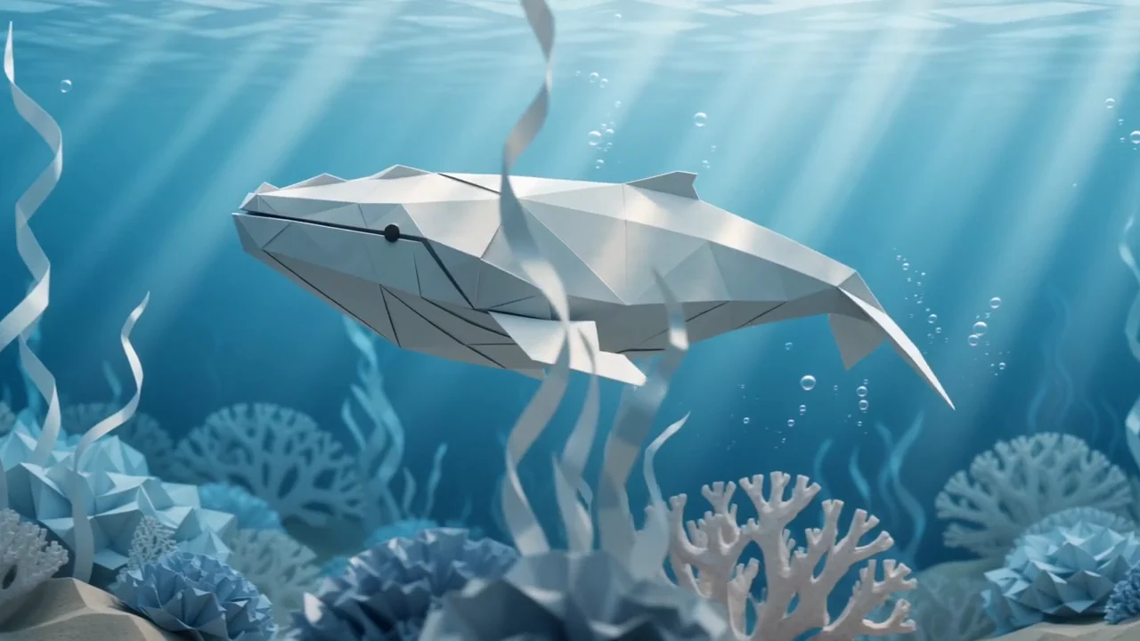 An ocean made of paper