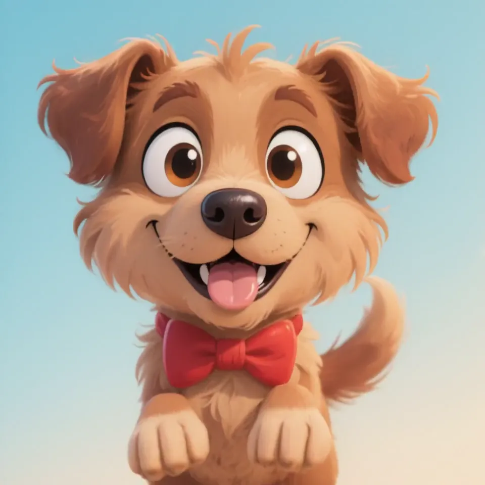 Cartoon dog bounds out