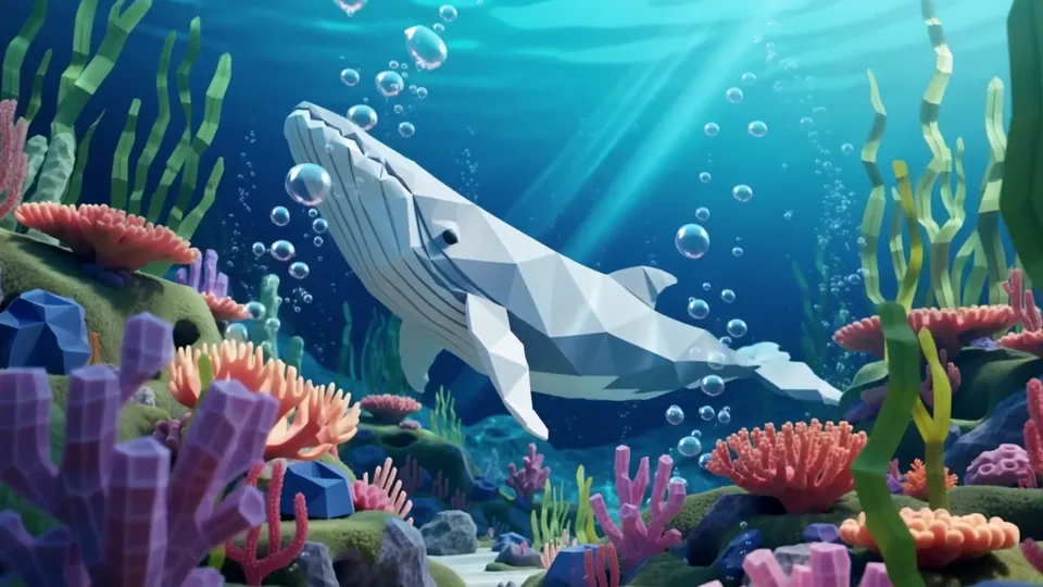 Low-poly whale