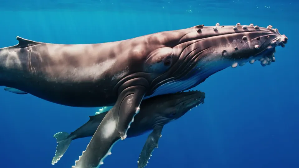 Whale and calf