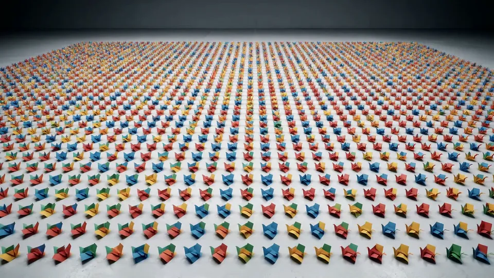 Paper confetti field