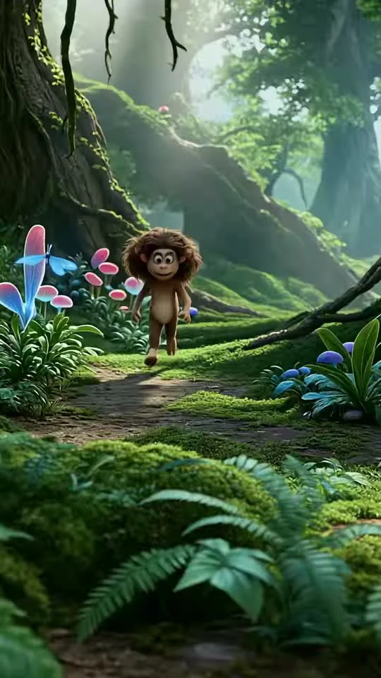 Forest creature and butterfly