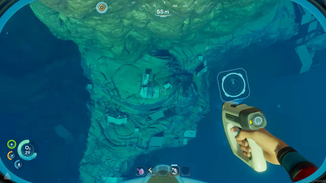 Wreckage descent landmark for the first Tadpole fragment from the Lifepod
