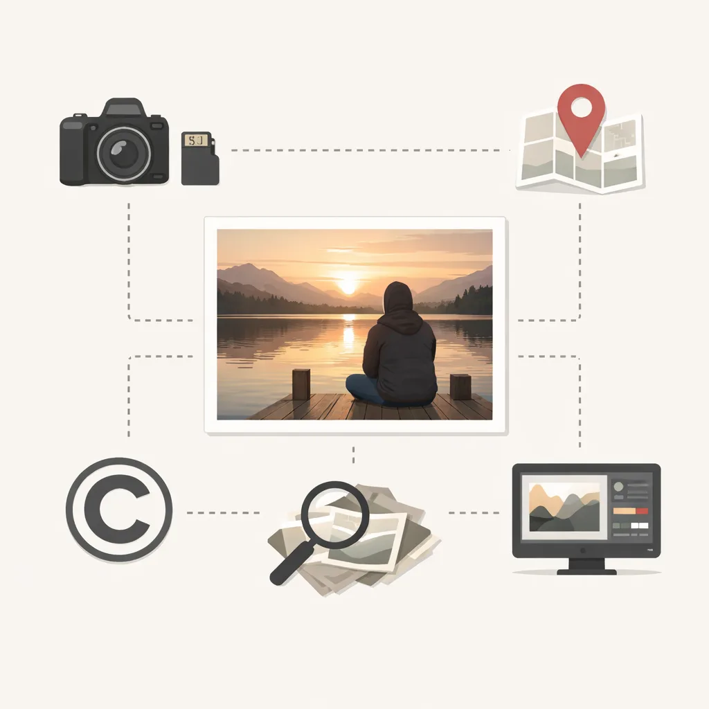 Structured illustration showing the different kinds of information hidden inside an image.