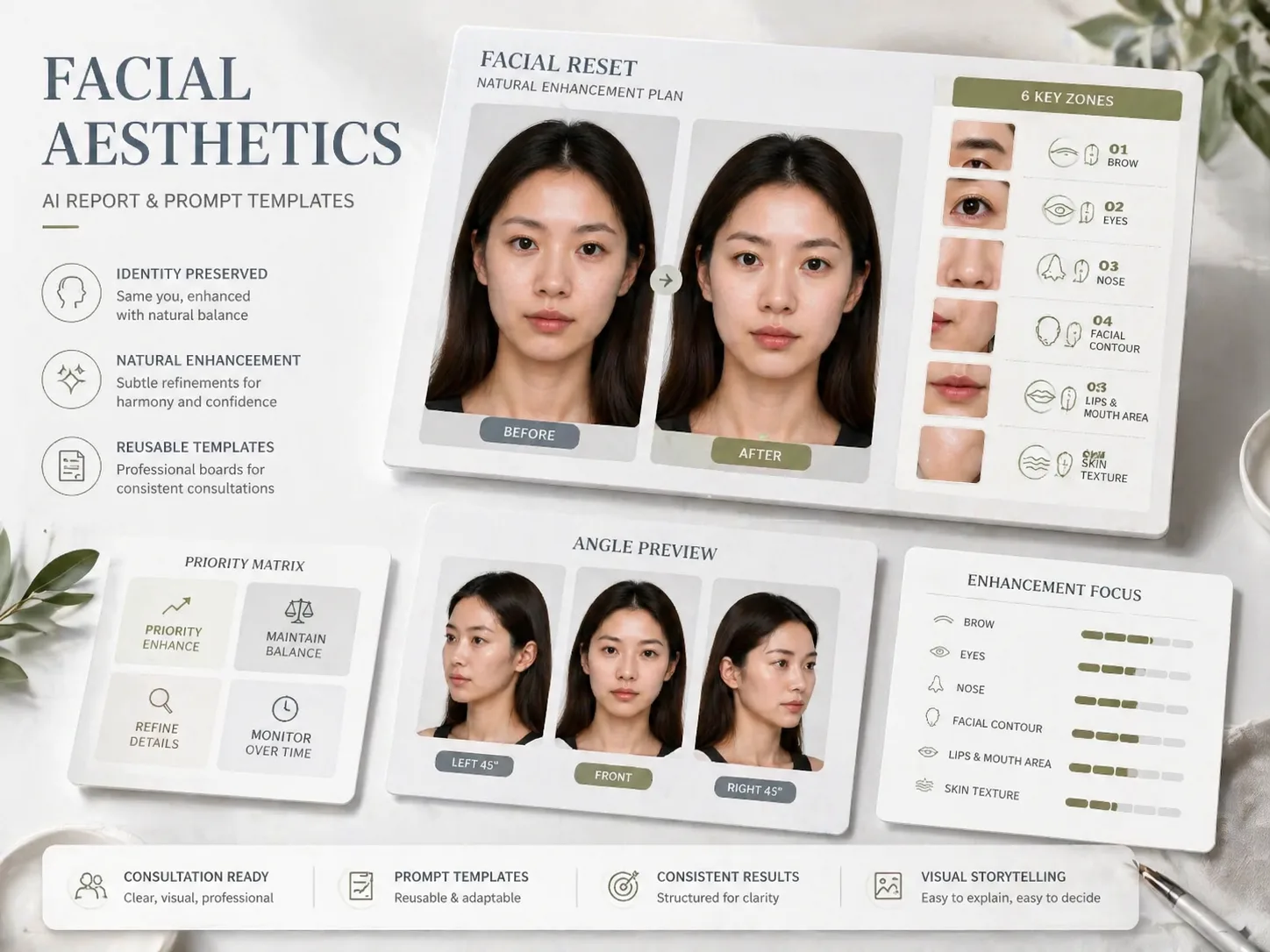 GPT Image 2 facial aesthetic report template overview
