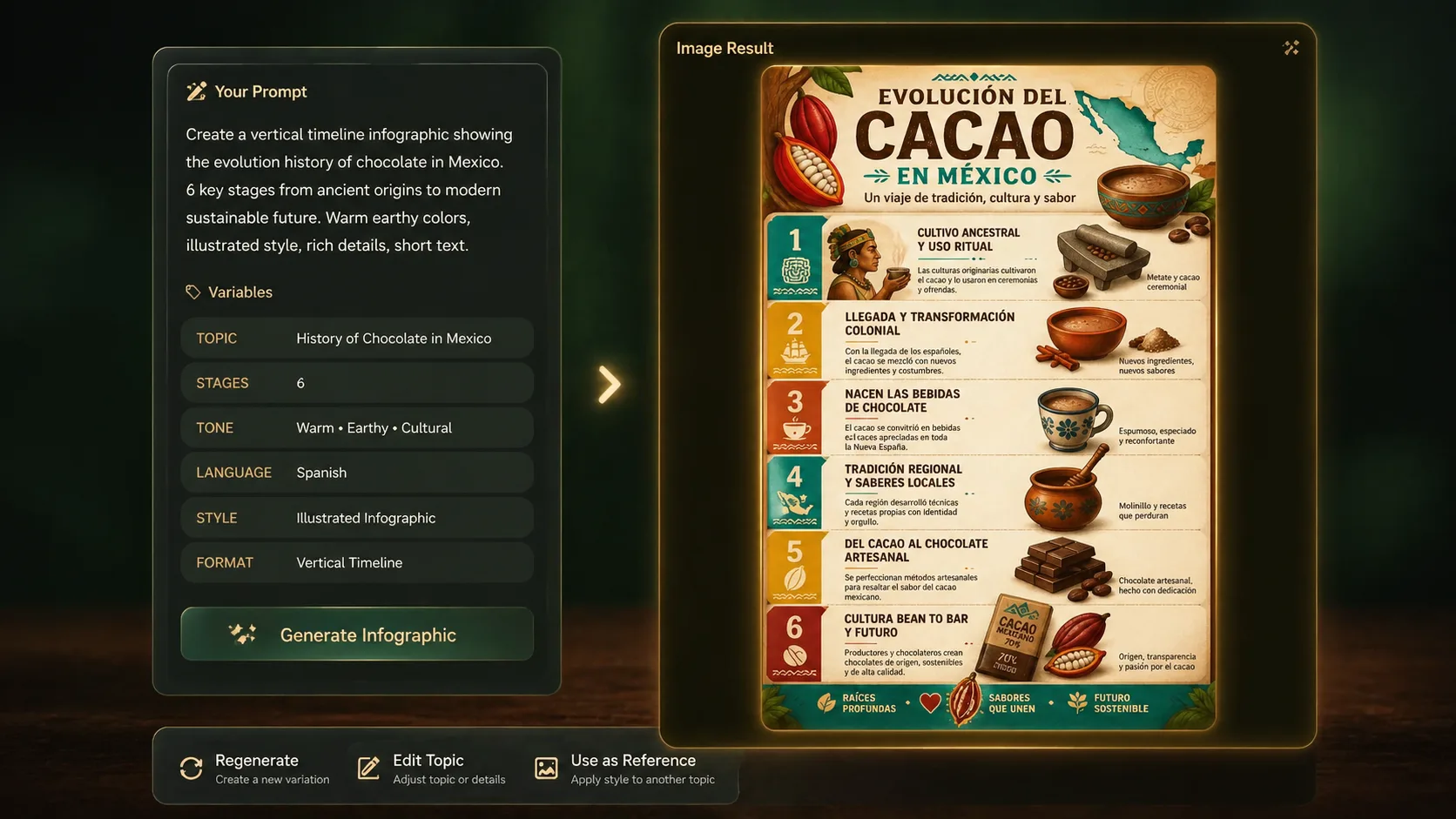 Generating and refining an evolution history infographic with GPT Image 2