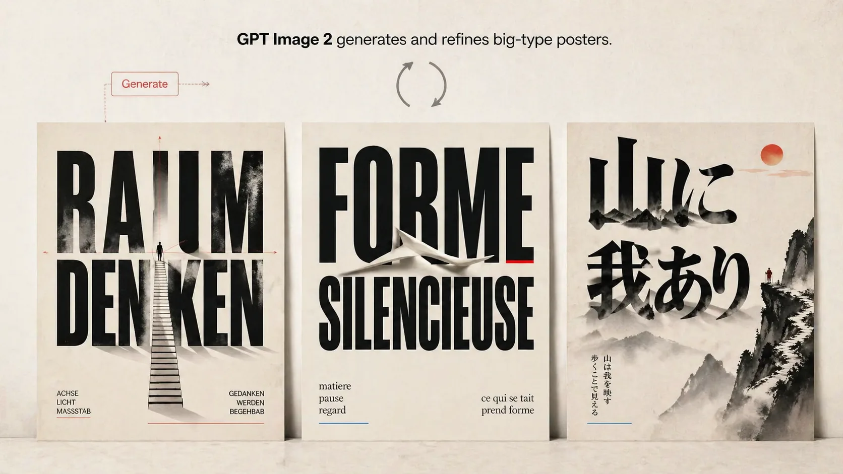 Generating and refining big type poster variations with GPT Image 2
