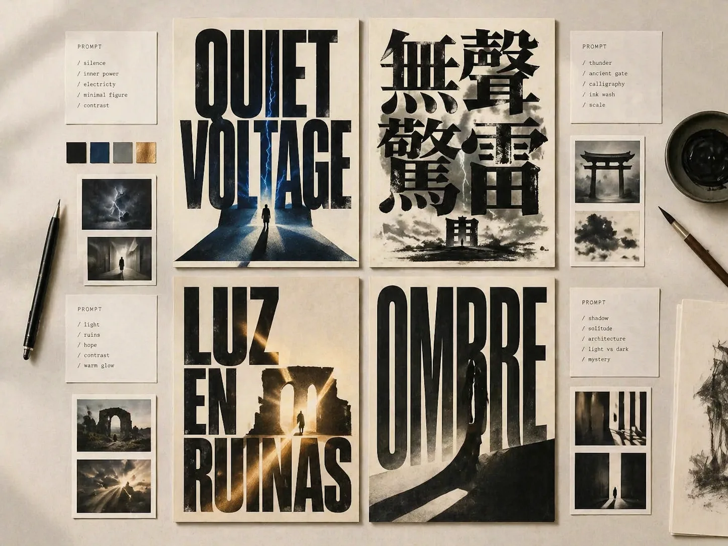 Overview of GPT Image 2 exact-title typography poster templates with poster examples and prompt controls