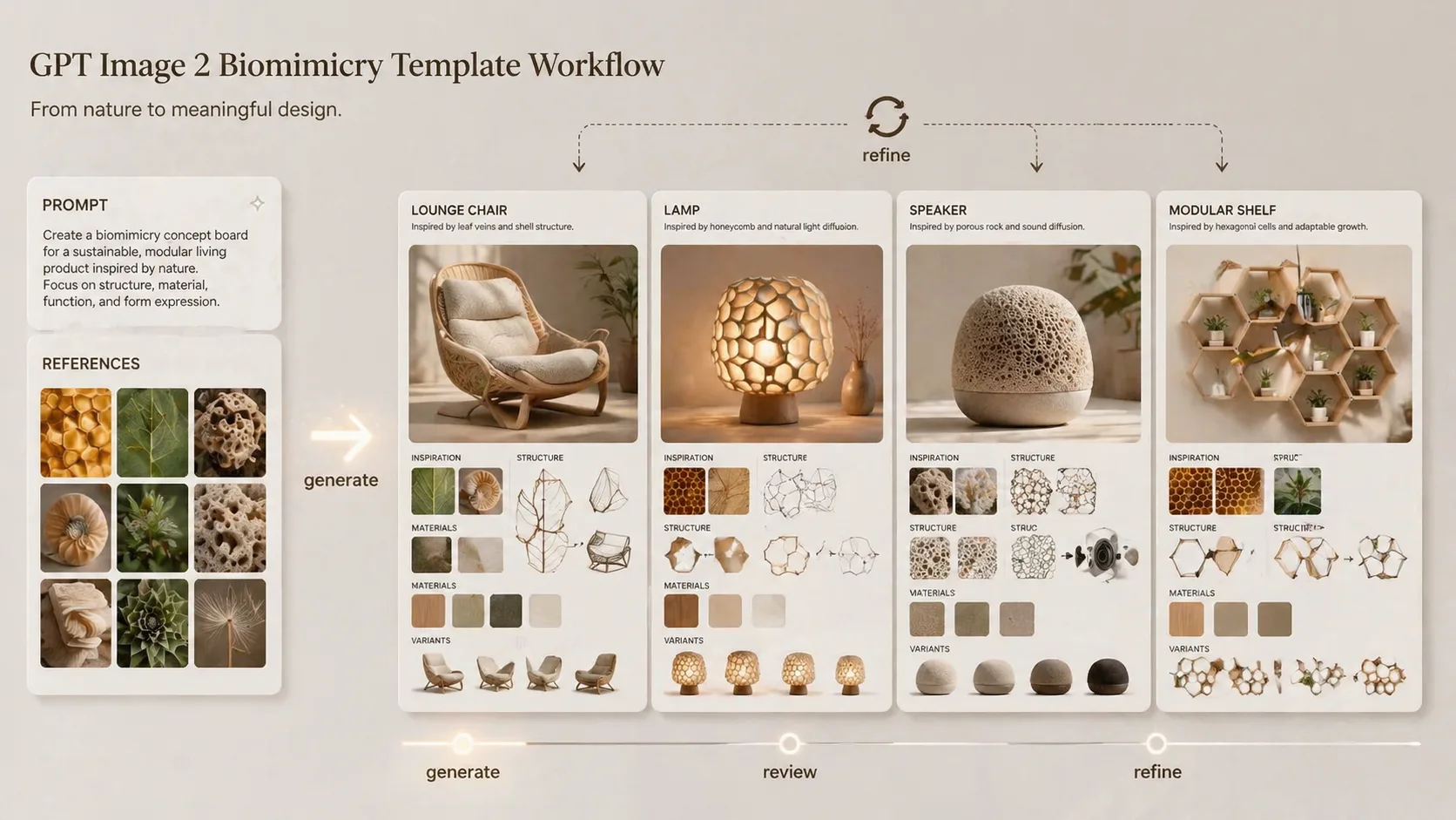 Generating biomimicry product concept boards with GPT Image 2