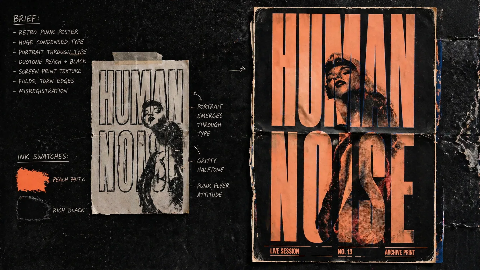 Generating a finished retro punk screen print poster from edited GPT Image 2 prompt variables