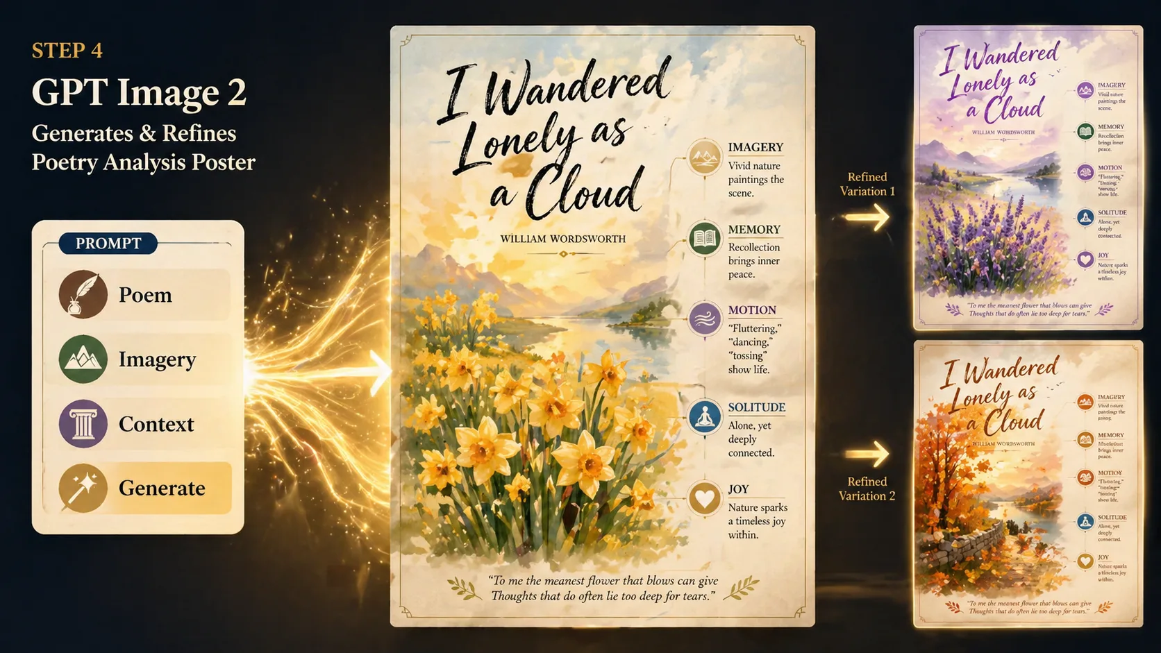 Generating a poetry analysis poster with GPT Image 2