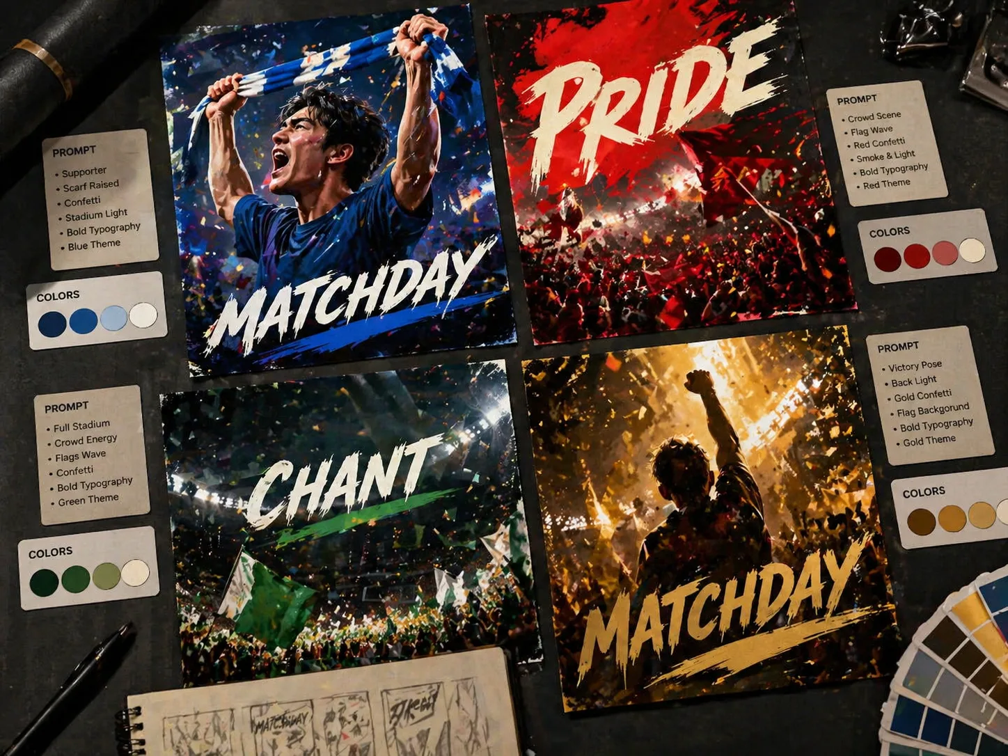 Uebersicht ueber Matchday-Poster-Templates