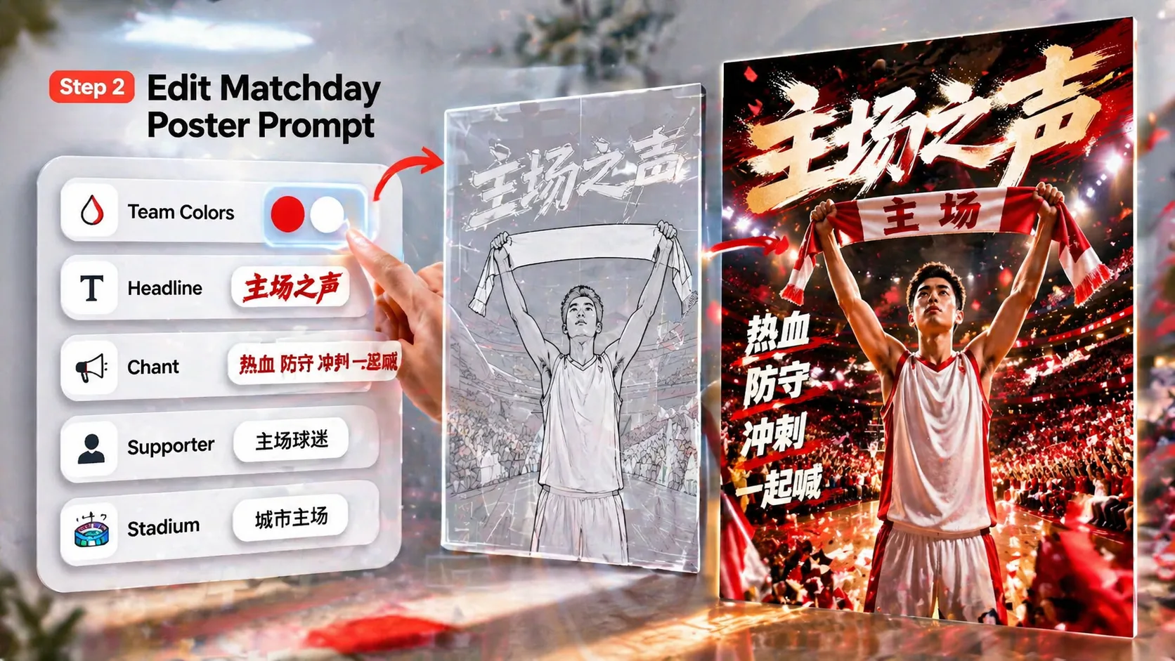 Bearbeitung von Teamfarben und Fanrufen