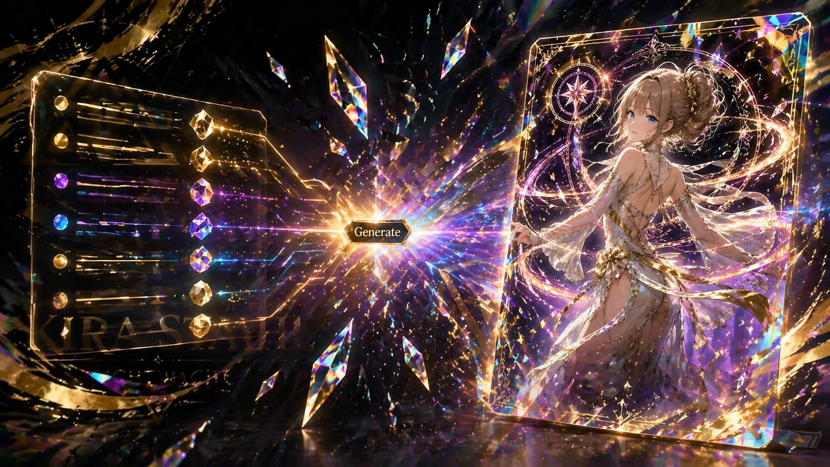 Generating a final holographic anime card with GPT Image 2 from an edited prompt