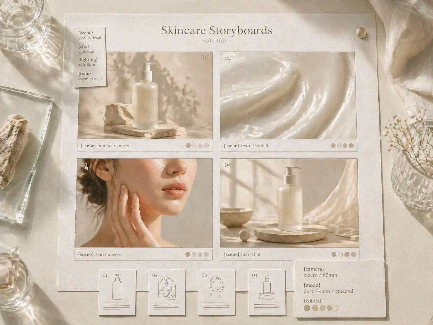 Apercu des prompts storyboard skincare pour GPT Image 2