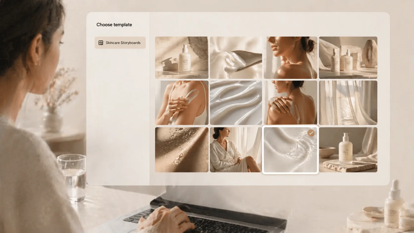 Choisir un template storyboard skincare