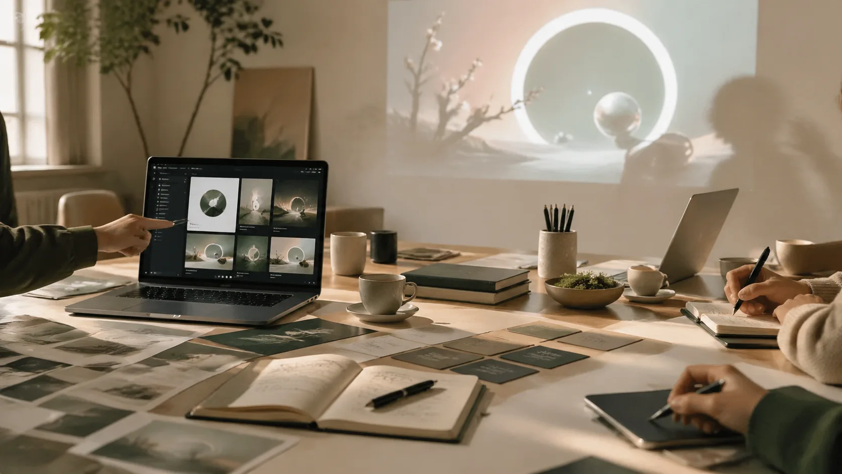 洋帆 AI 俱乐部会员在创作工作坊中协作使用 AI 工具