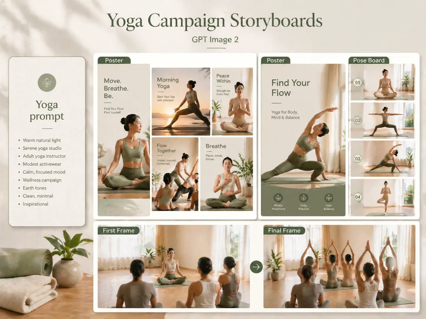 Creez des campagnes yoga avec des prompts reutilisables