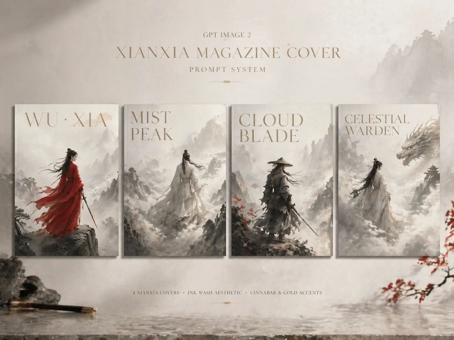 GPT Image 2 xianxia magazine cover prompt system overview