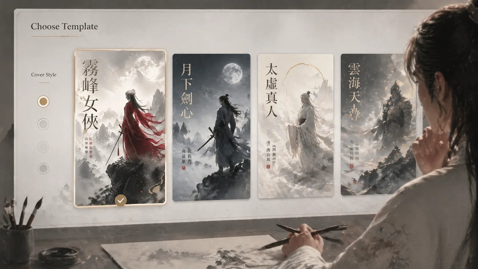 Choosing a wuxia or xianxia magazine cover template