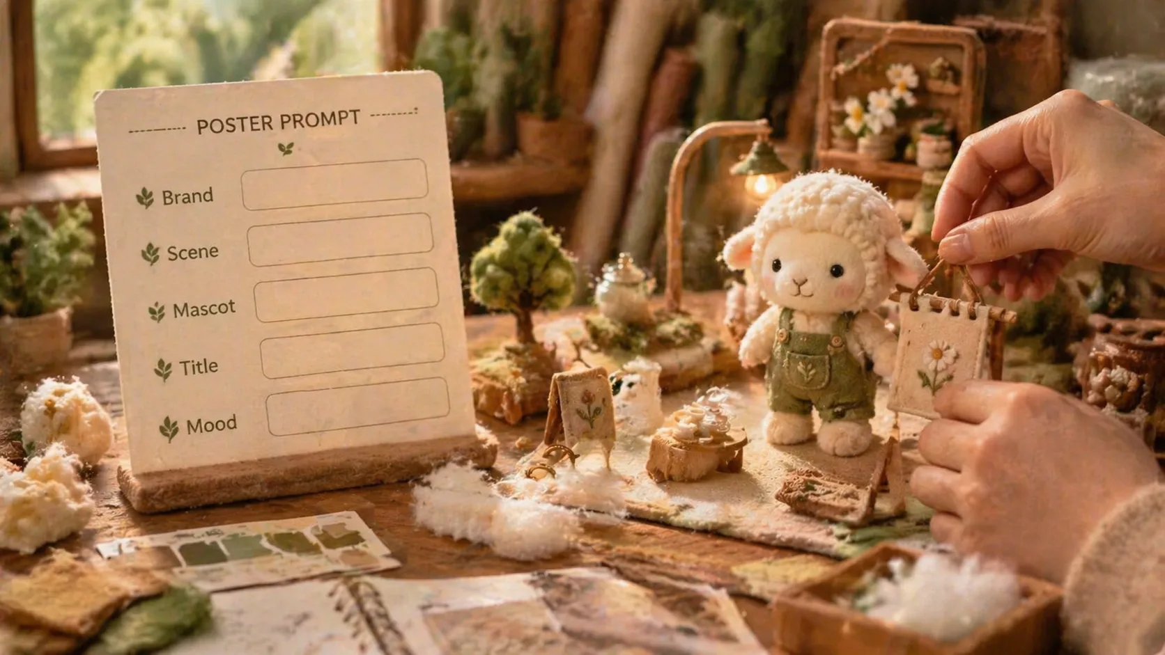 Editing plush poster prompt variables