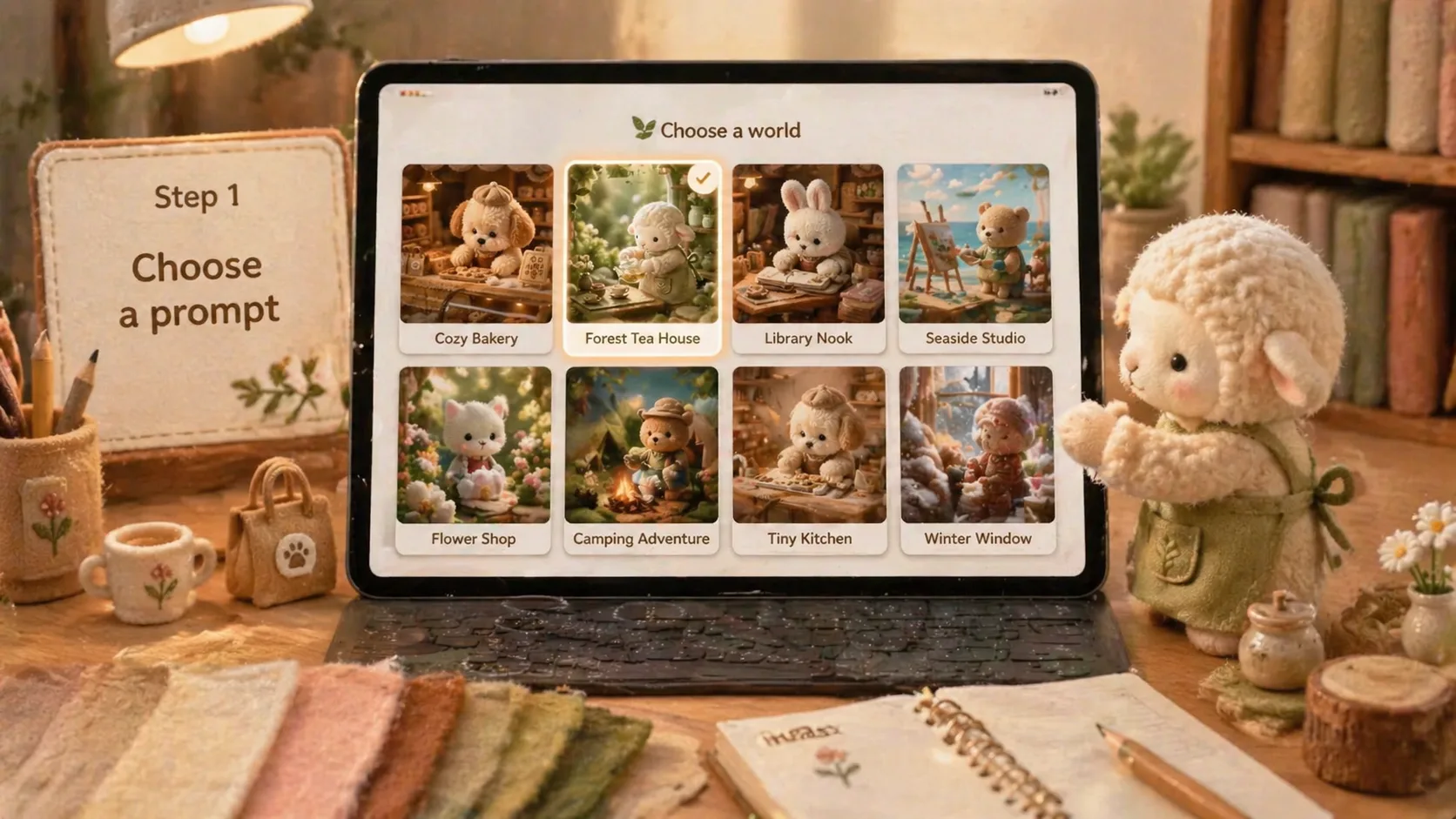 Choosing a plush micro-world template