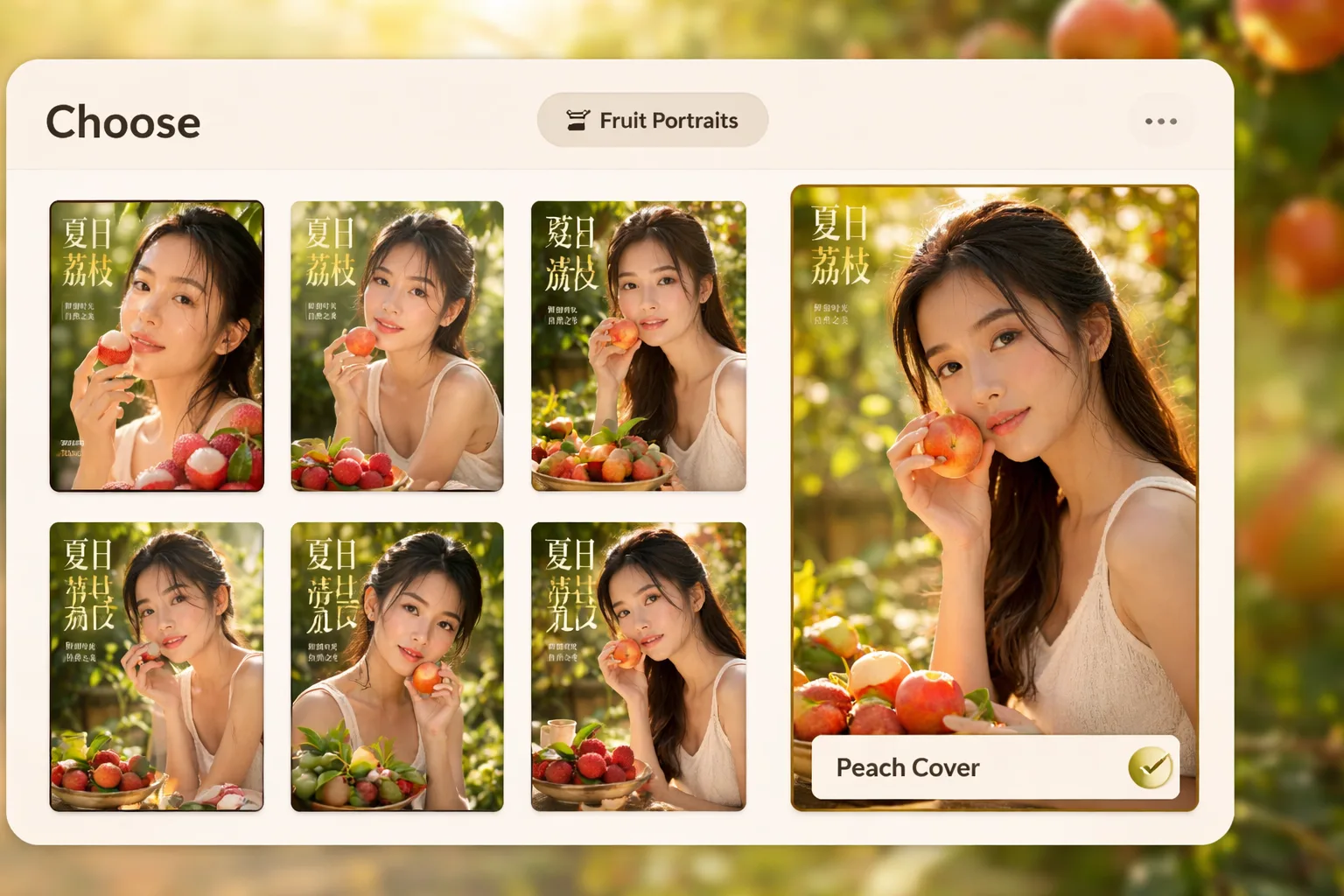 여름 과일 인물 프롬프트 템플릿 선택 워크플로