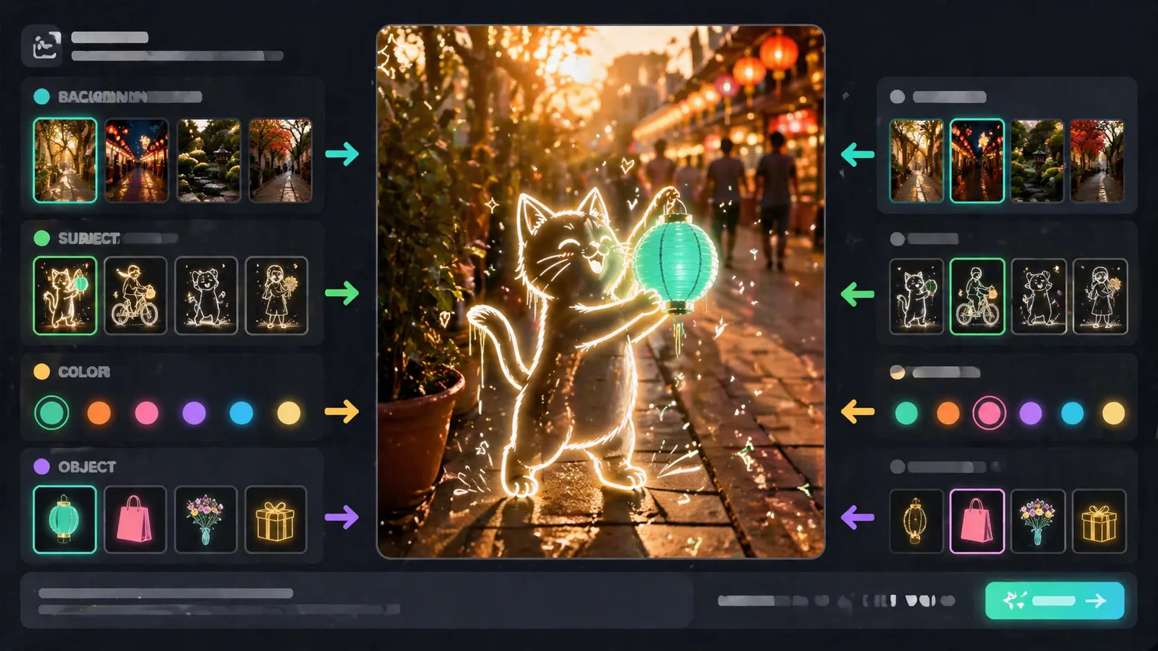Neon Sketch prompt editing image
