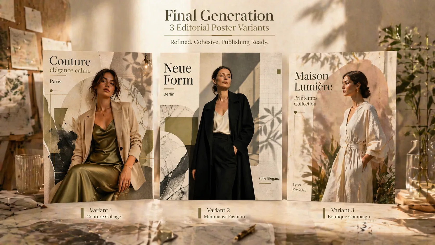 Generating luxury fashion editorial poster variants with GPT Image 2