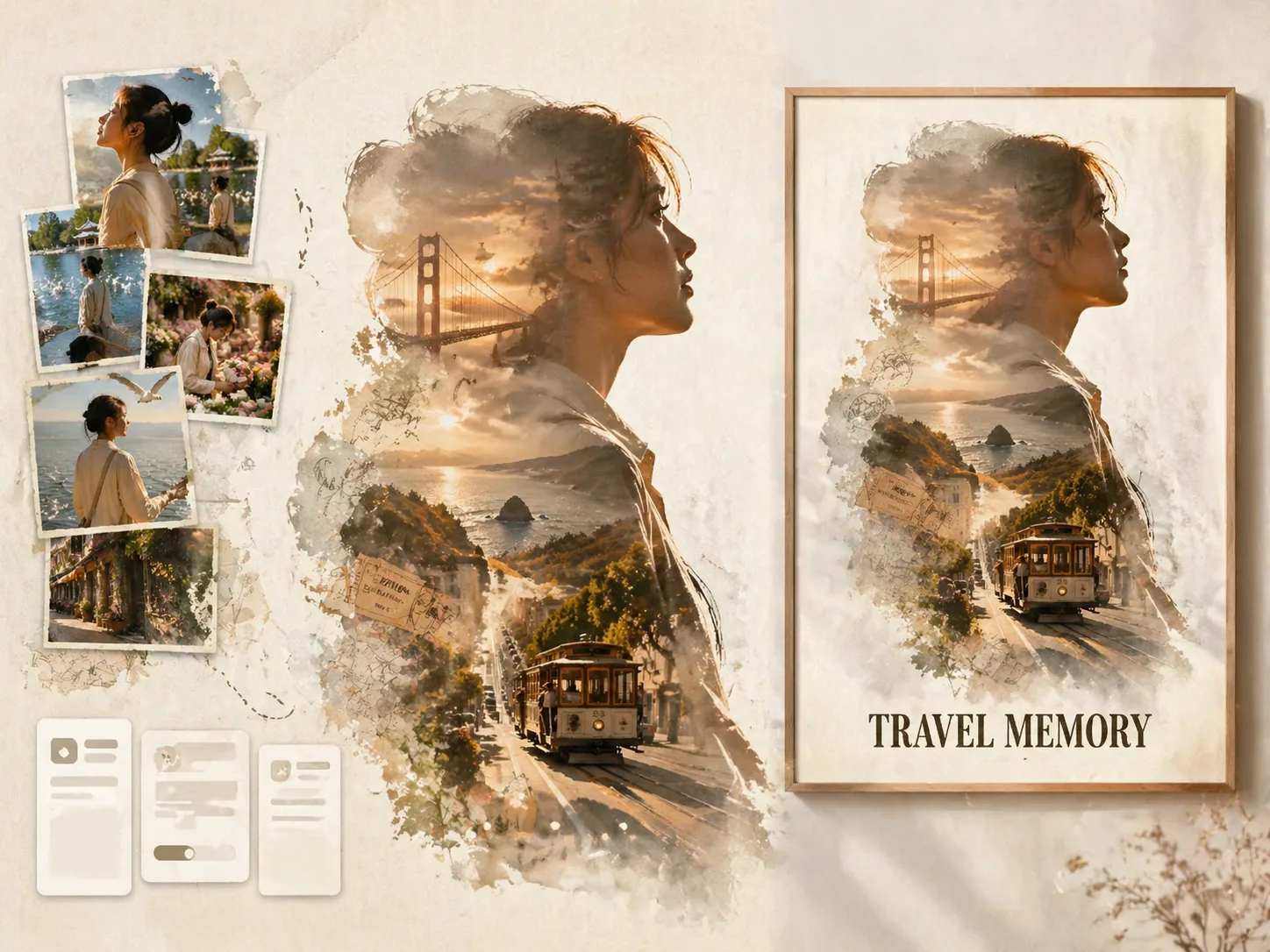 Travel photos becoming a silhouette collage poster with GPT Image 2
