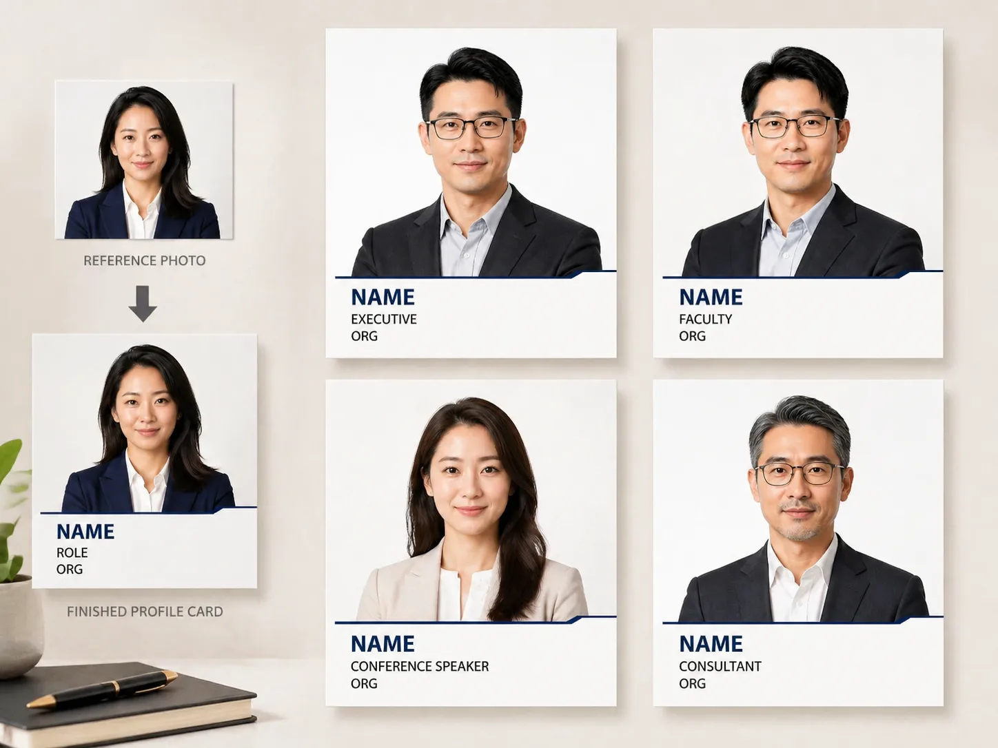 Create profile-ready business headshot posters