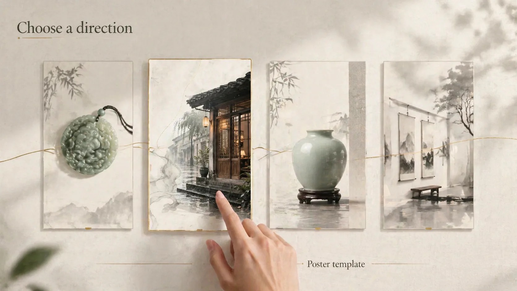 Choosing a neo-Chinese poster template direction