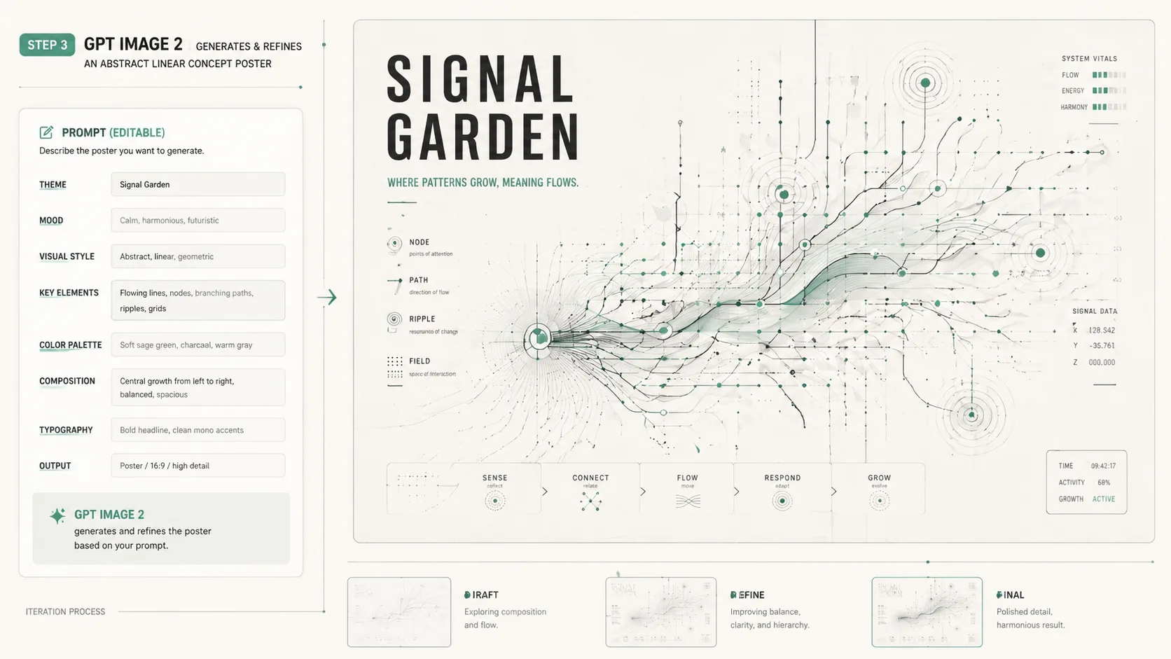 Generating an abstract line poster with GPT Image 2
