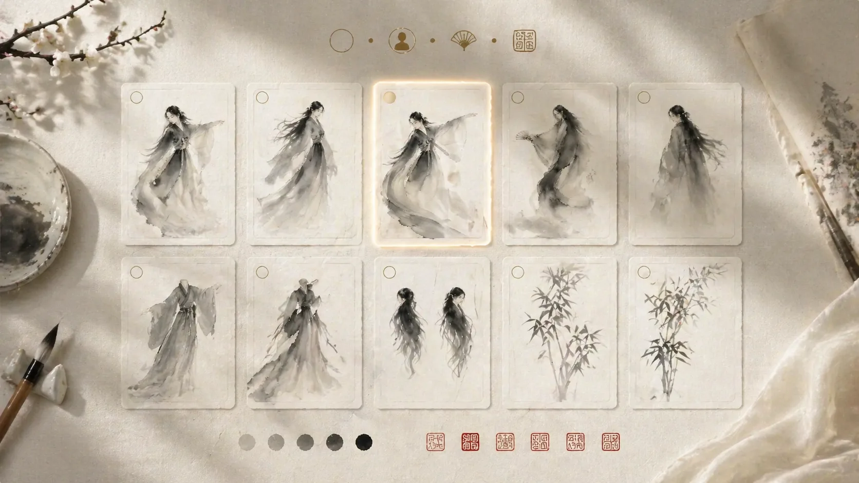 Selecting a boneless wet-ink figure prompt template