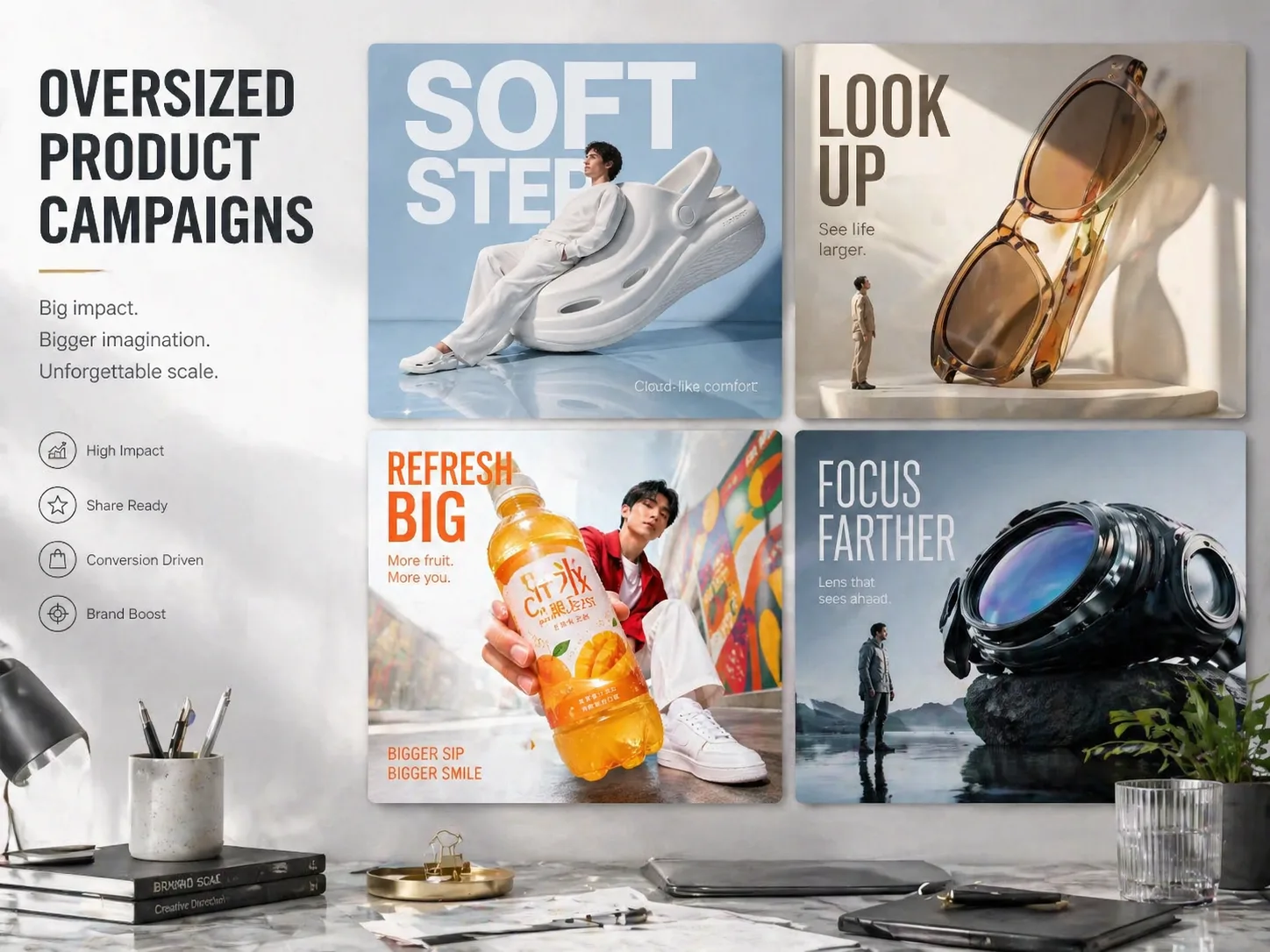 Overview of oversized product campaign prompt templates