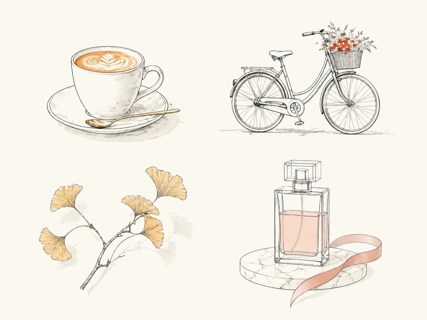 Overview of minimal line accent illustration templates