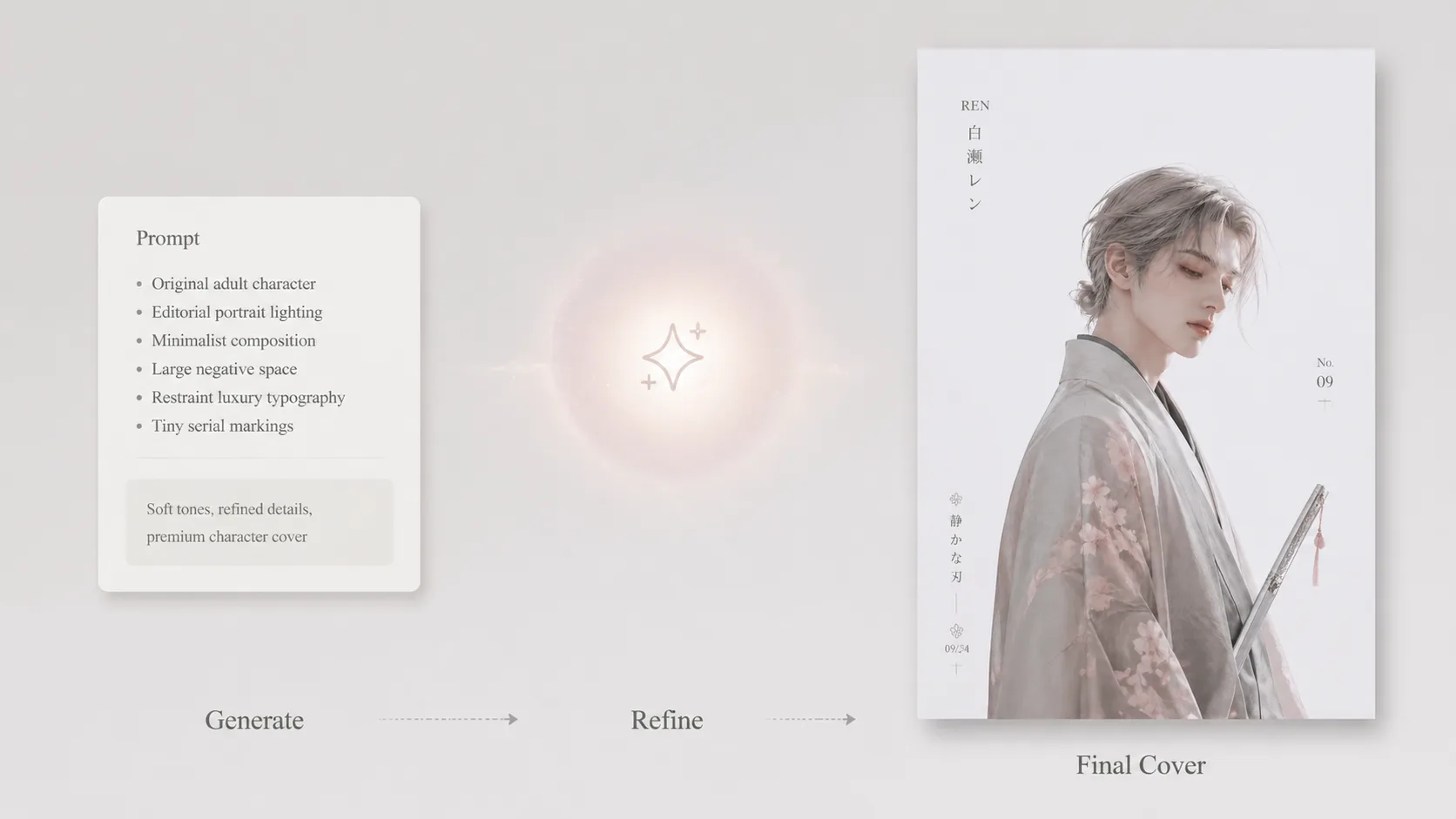 Generating and refining a premium character cover poster with GPT Image 2