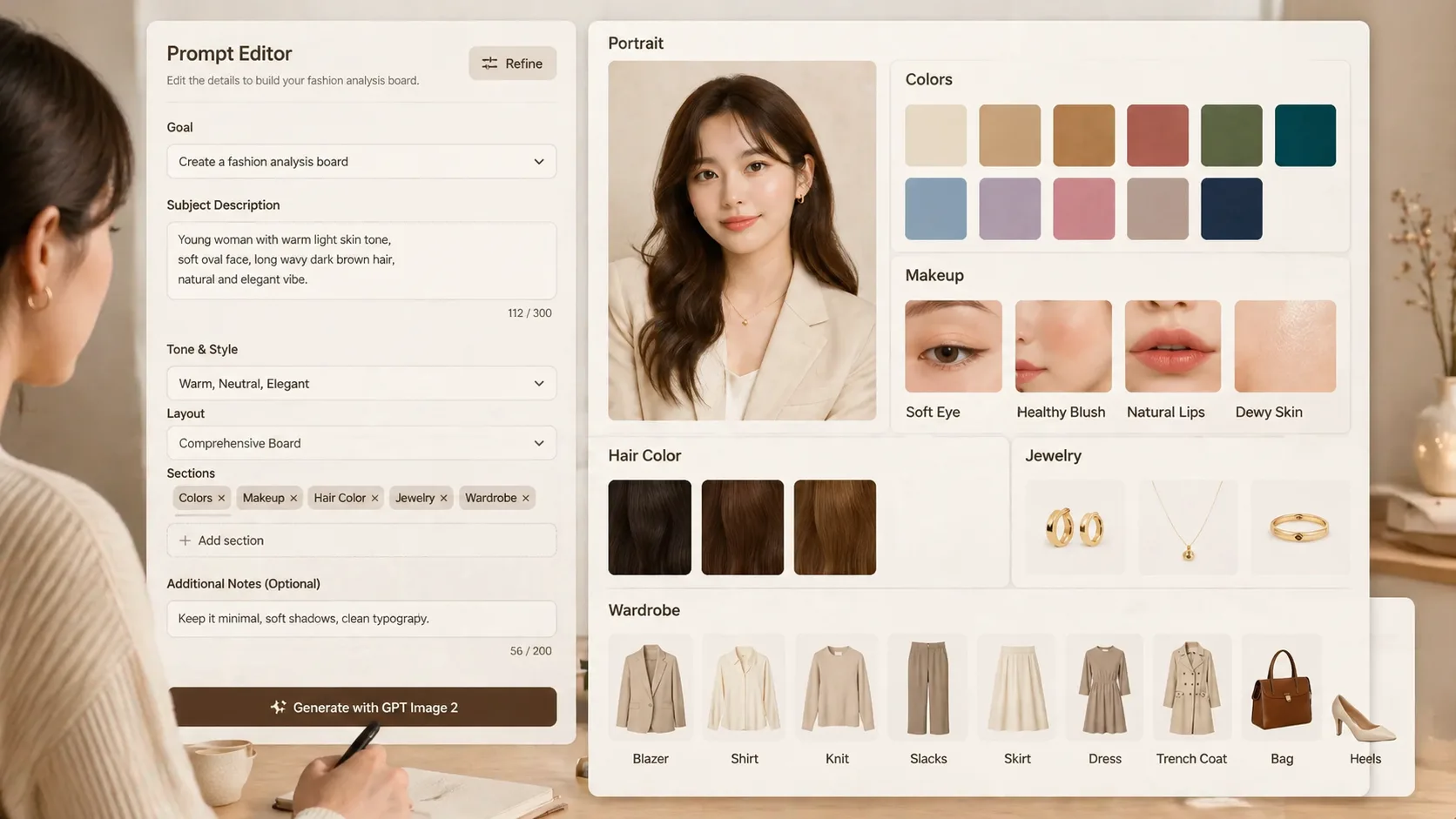 Editing fashion board variables