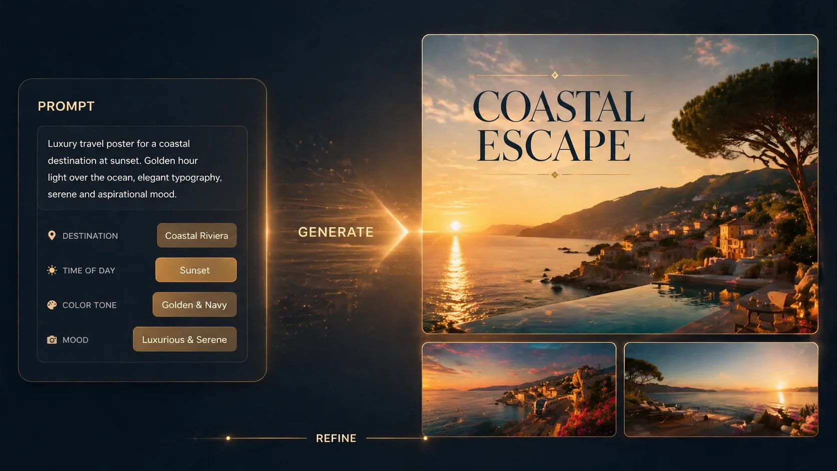 Generating and refining a travel campaign visual with GPT Image 2