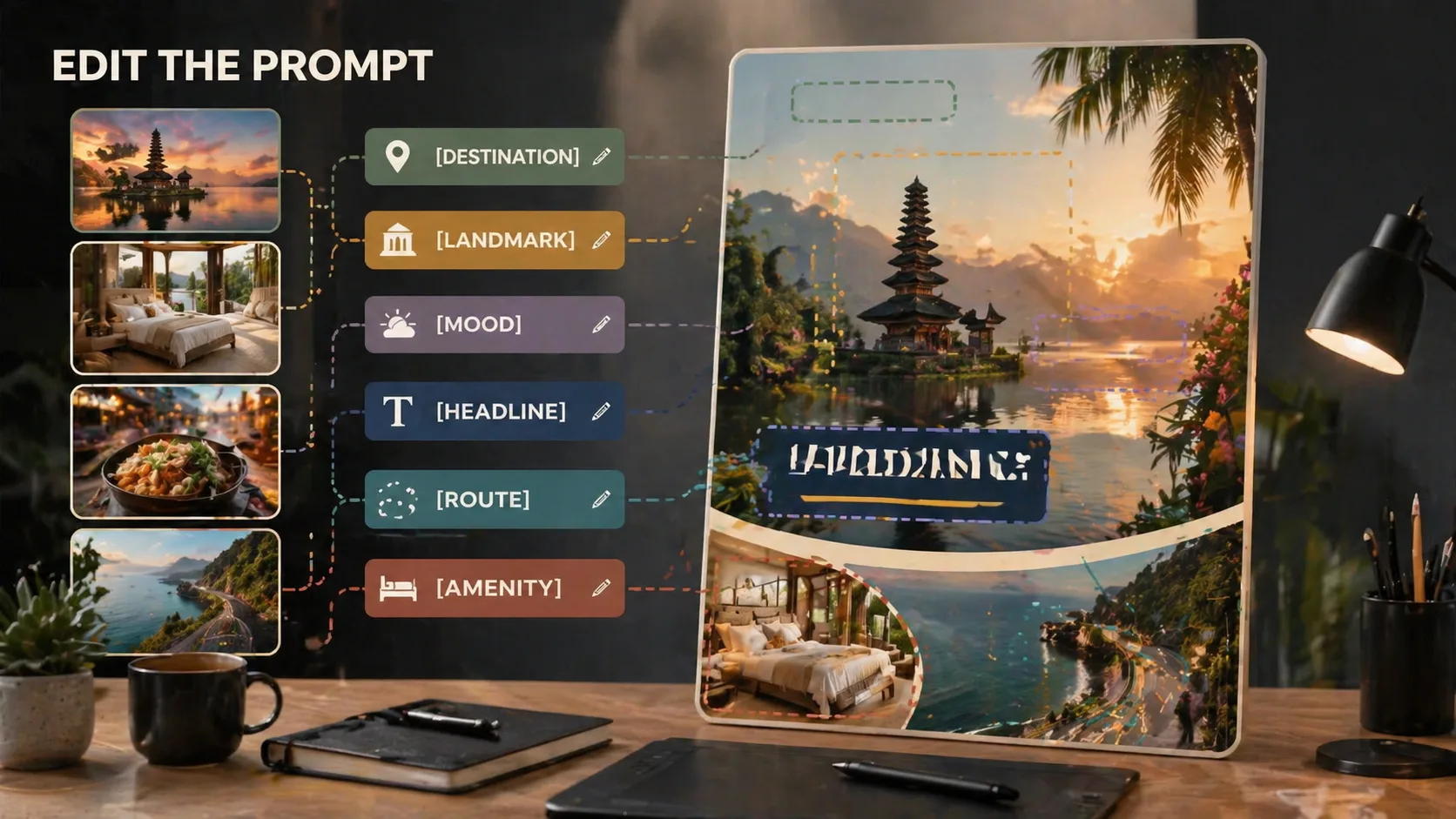Editing destination and campaign details in a reusable travel prompt