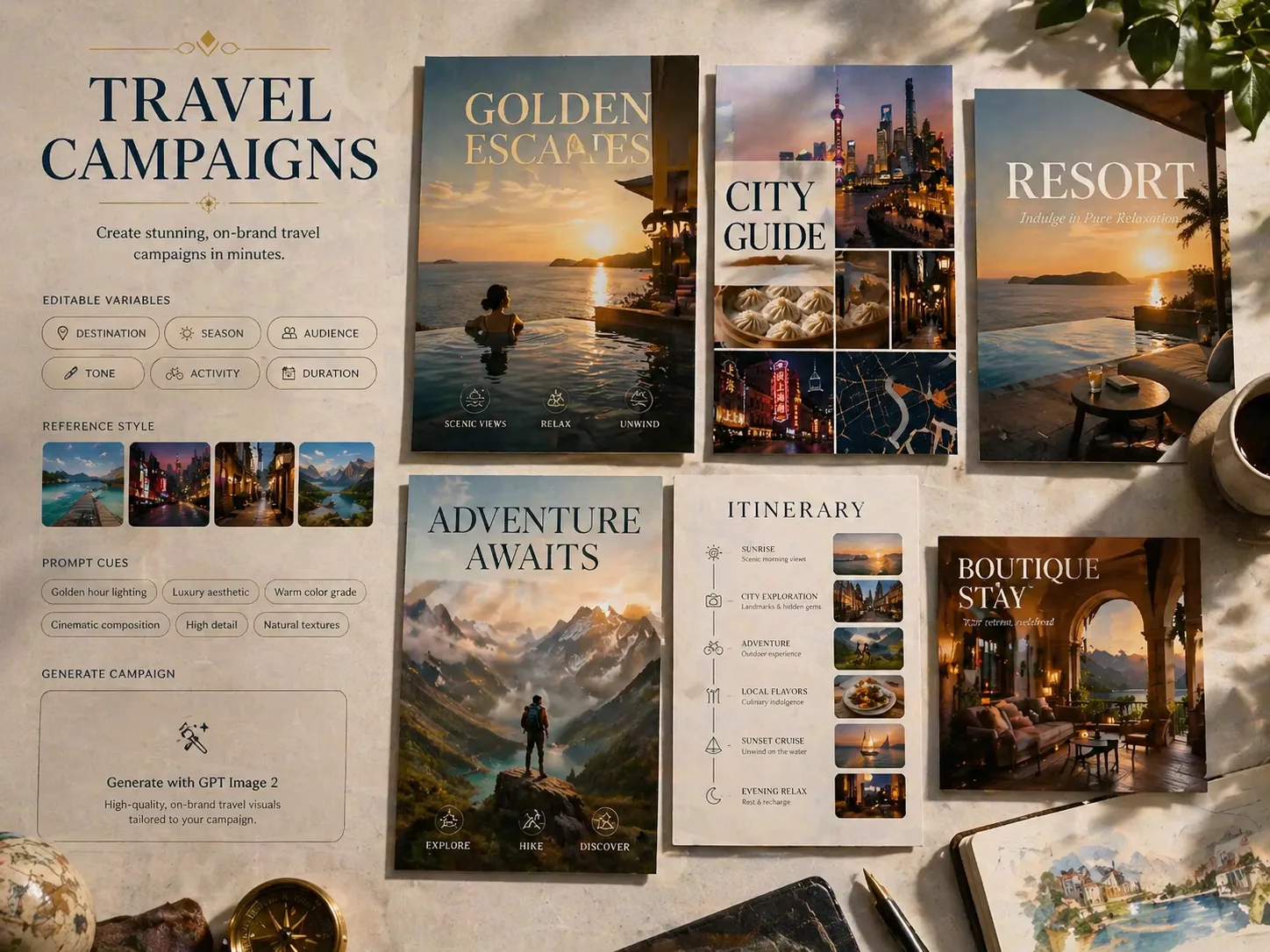 Overview of GPT Image 2 luxury travel campaign templates