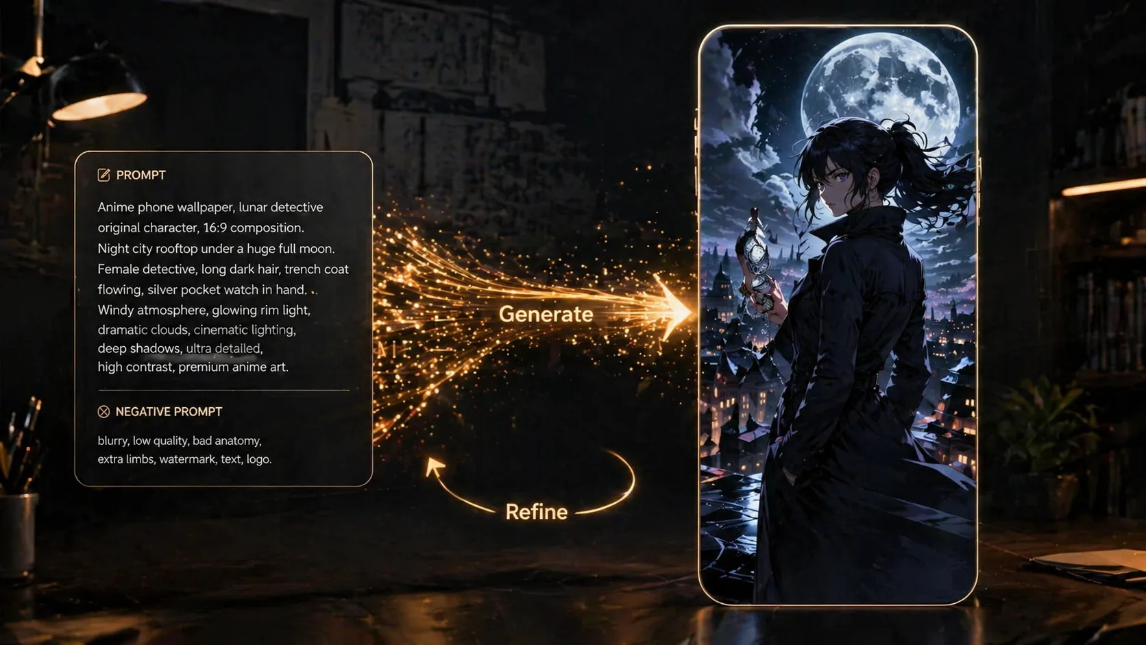 Generieren und Verfeinern eines originalen Anime-Wallpapers mit GPT Image 2
