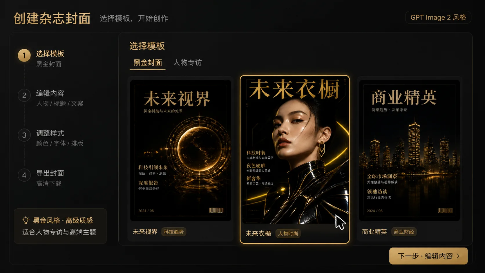 Choosing a black and gold magazine cover template