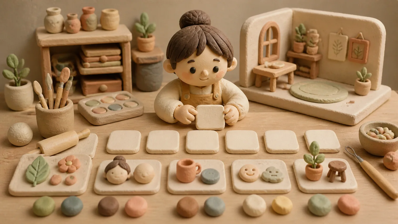 Editing theme and prop variables for a clay miniature prompt