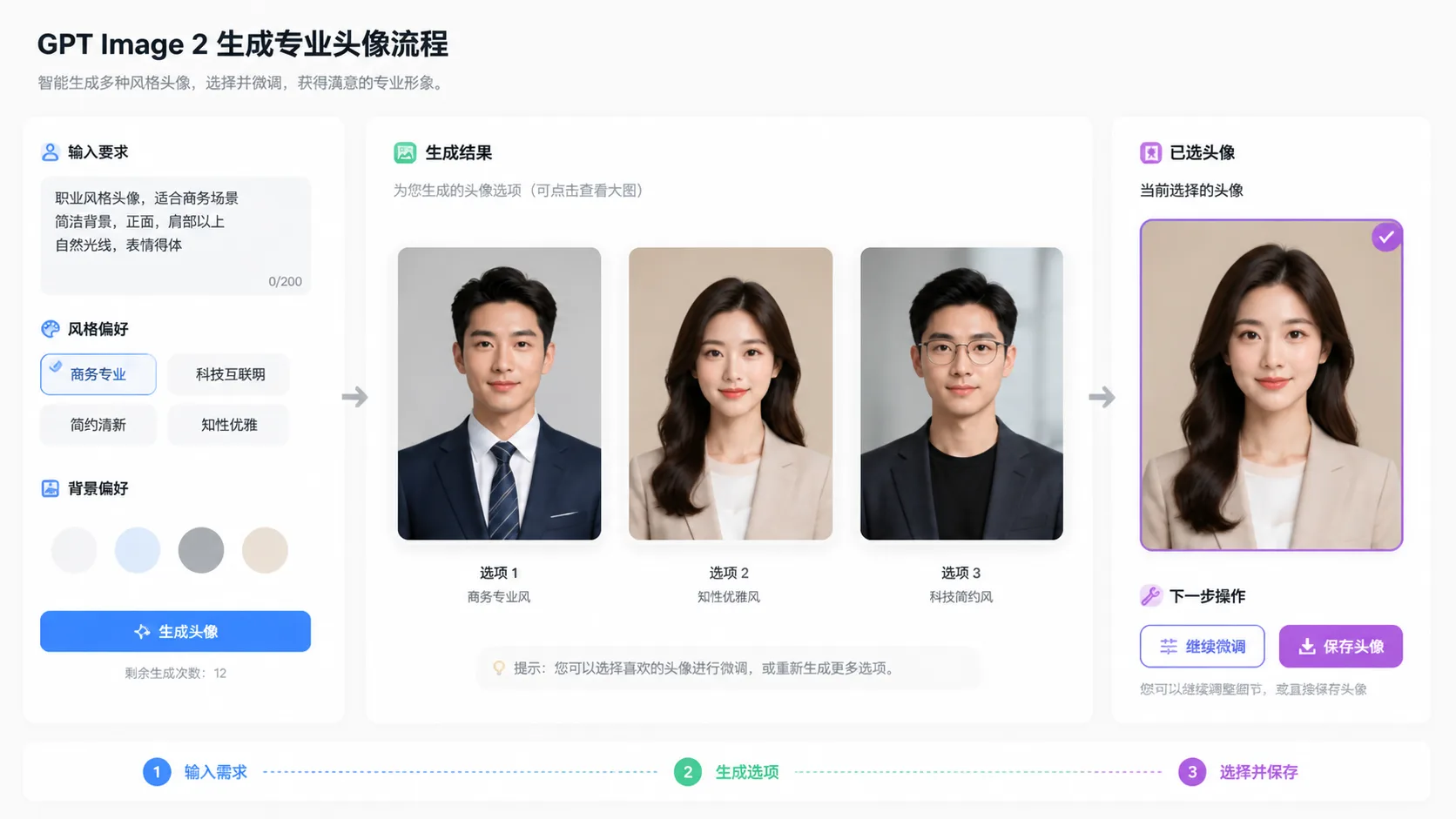 Generating multiple professional headshot options with GPT Image 2