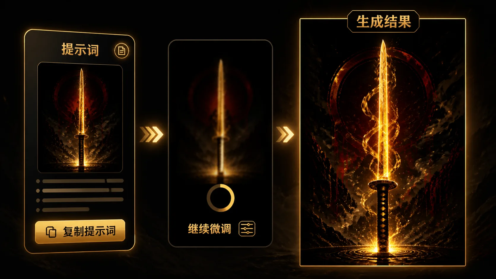 Generating and refining a cinematic katana poster with GPT Image 2